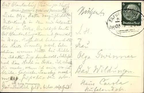 Ak Bad Blankenburg in Thüringen, Stadthalle, Burgruine Greifenstein