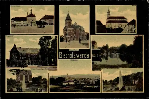 Ak Bischofswerda in Sachsen, Kirche, Rathaus, Markt, Post, Totale