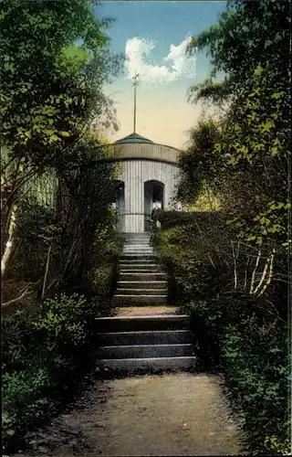 Ak Herrnhut in der Oberlausitz Sachsen, Hutbergturm, Altan