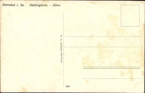 Ak Herrnhut in der Oberlausitz Sachsen, Hutbergturm, Altan