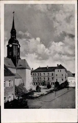 Ak Bad Lausick in Sachsen, Straße der Einheit, Kirche