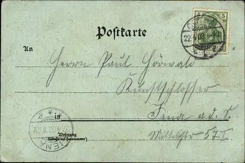 Mondschein Litho Gotha in Thüringen, Schlossberg