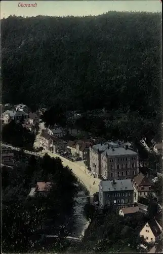 Ak Tharandt im Erzgebirge, Ort aus der Vogelschau