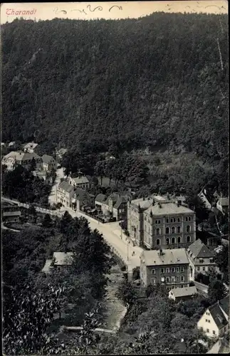 Ak Tharandt im Erzgebirge, Ort aus der Vogelschau