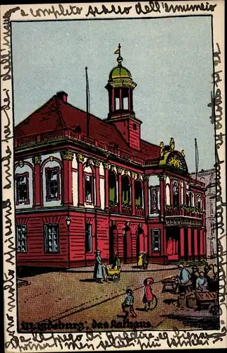 Künstler Ak Magdeburg, Das Rathaus