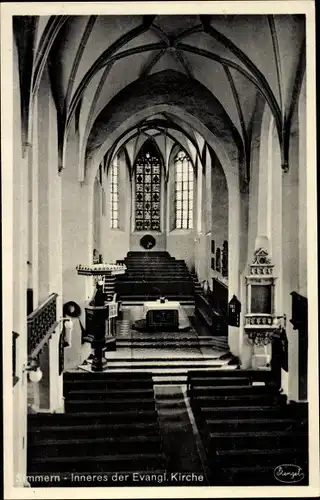 Ak Simmern im Hunsrück, Inneres der Evang. Kirche