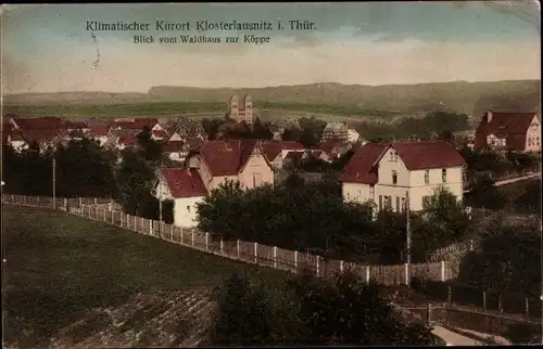 Ak Bad Klosterlausnitz in Thüringen, Blick vom Waldhaus zur Köppe, Ortsansicht