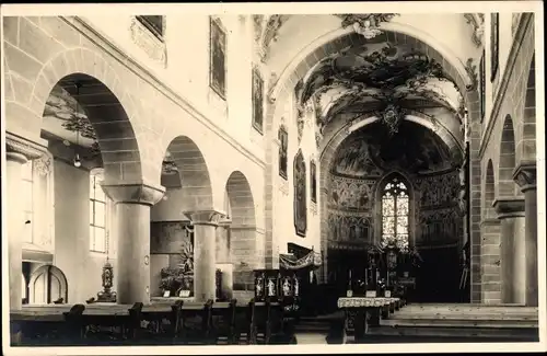 Foto Ak Unterzell Insel Reichenau Bodensee, Kirche, Innenansicht, Altar
