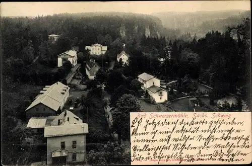 Ak Bad Schweizermühle Rosenthal Bielatal in Sachsen, Ortsansicht