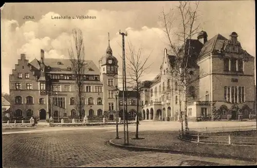 Ak Jena in Thüringen, Lesehalle und Volkshaus