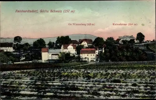 Ak Reinhardtsdorf Schöna Sächsische Schweiz, Ortsansicht, Gr. Winterberg, Kaiserkrone