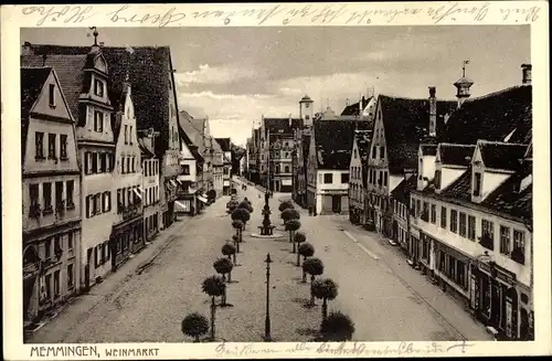Ak Memmingen an der Iller Schwaben, Weinmarkt, Straßenpartie