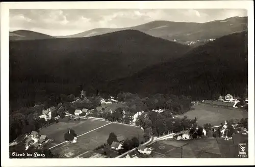 Ak Elend Oberharz am Brocken, Klinke Fliegeraufnahme 11190