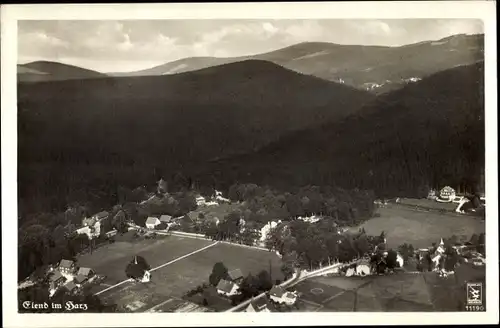 Ak Elend Oberharz am Brocken, Klinke Fliegeraufnahme 11190