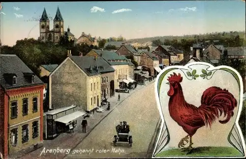 Ak Arenberg Koblenz am Rhein, Roter Hahn, Zieher