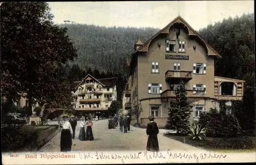 Ak Bad Rippoldsau Schapbach im Schwarzwald, Straßenansicht, Passanten