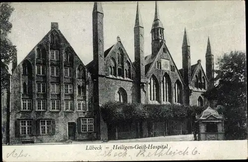 Ak Hansestadt Lübeck, Heiligen Geist Hospital, Außenansicht