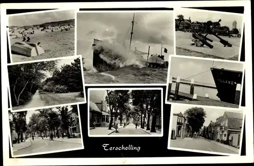 Ak Terschelling Friesland Niederlande, Strand, Schiff, Straßen, Weg