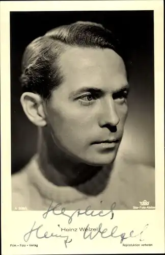 Ak Schauspieler Heinz Welzel, Portrait, Autogramm