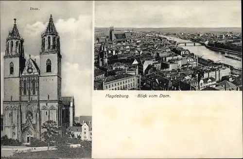 Ak Magdeburg an der Elbe, Dom, Stadt vom Dom aus gesehen