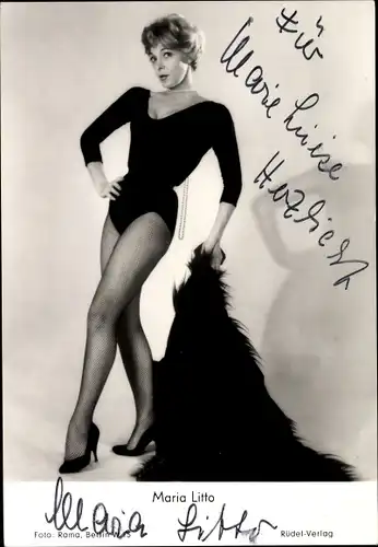 Ak Schauspielerin und Tänzerin Maria Litto, Portrait, Strümpfe, Beine