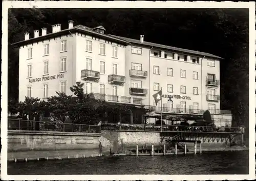 Ak Cassarate Lugano Kt Tessin, Hotel du midi au lac