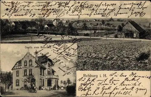 Ak Rehburg Loccum in Niedersachsen, Gasthof zum Bahnhof, Totalansicht