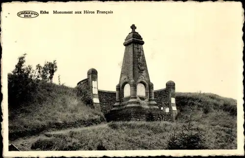 Ak Ethe Virton Wallonien Luxemburg, Monument aux Heros Francais