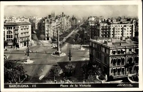 Ak Barcelona Katalonien Spanien, Plaza de la Victoria