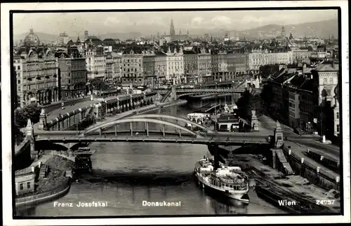 Ak Wien 2 Leopoldstadt, Donaukanal, Franz Josefskai
