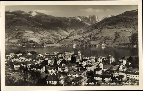 Ak Zell am See in Salzburg, Ort mit Thumersbach und Hundstein