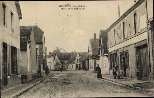 Ak Villemeux Eure et Loir, Route de Nogent le Roi
