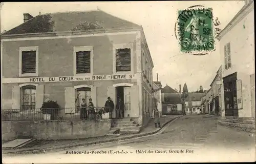Ak Authon du Perche Eure et Loir, Grande Rue, Hotel du Coeur