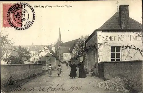 Ak Étréchy Cher, Rue de l'Eglise