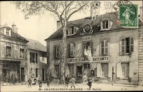 Ak Chateauneuf sur Cher, La Mairie