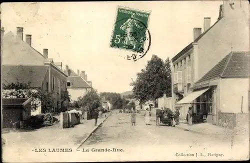 Ak Les Laumes Cote d'Or, La Grande Rue