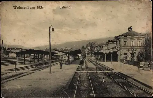 Ak Wissembourg Weißenburg Elsass Bas Rhin, La Gare, Bahnhof Gleisseite