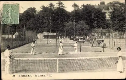Ak Étretat Seine Maritime, Le Tennis