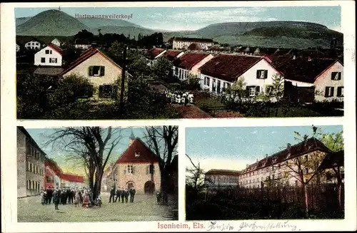 Ak Issenheim Isenheim Elsass Haut Rhin, Hartmannsweilerkopf, Detailansichten