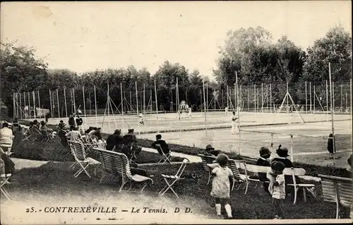Ak Contrexéville Lothringen Vosges Partie am Tennisplatz