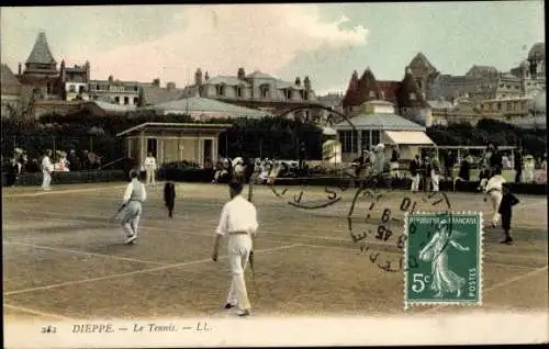 Ak Dieppe Seine Maritime, le Tennis