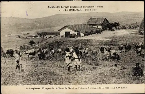 Ak Le Munchar Tunesien, Une Ferme, Kleine Siedlung, Bauern