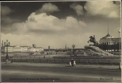 Ak Sankt Petersburg Russland, Der bronzene Reiter, Senatsplatz, Dekabristenplatz