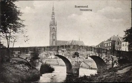 Ak Roermond Limburg Niederlande, Steenenbrug