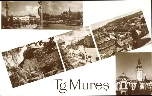 Ak Târgu Mureș Rumänien, Straßenpartie, Kirche