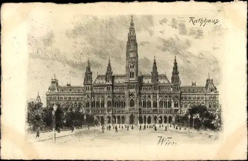 Künstler Ak Wien 1 Innere Stadt, Rathaus