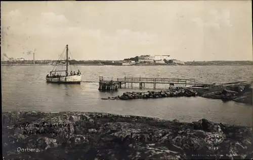 Ak Warberg Varberg Schweden, Festung Varberg, Boot