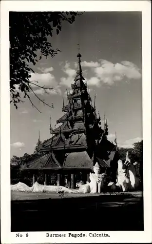 Ak Calcutta Kolkata Kalkutta Indien, Burmese Pagoda