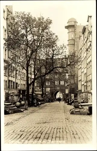Ak Gdańsk Danzig, Frauengasse mit Sternwarte