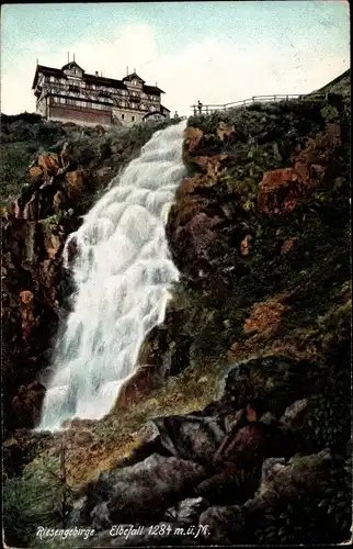 Ak Špindlerův Mlýn Spindlermühle Riesengebirge Region Königgrätz, Labská bouda, Elbfallbaude